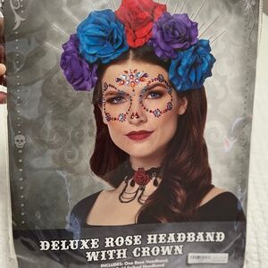 *Deluxe Costume Rose Headband W/Crown DOES NOT INCLUDE FACE BEADS OR NECK PIECE.